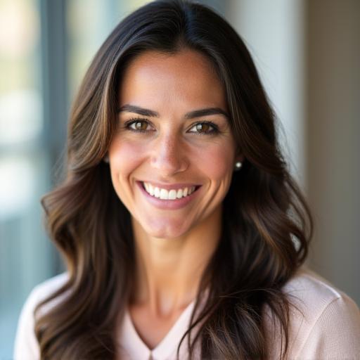 Headshot of Samantha Reyes, a female wellness coach with a warm smile.